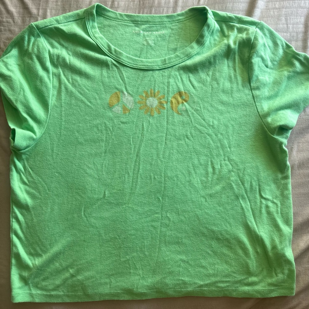 American Eagle Outfitters Green Crop Top